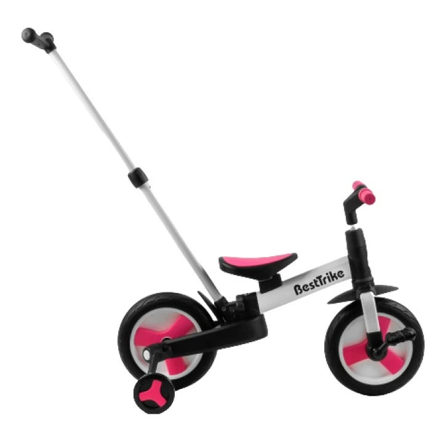 Велосипед-трансформер (беговел) с родительской ручкой Best Trike 55475 Бело-розовый - Фото 3 Велосипед-трансформер (беговел) с родительской ручкой Best Trike 55475 Бело-розовый - изображение 3