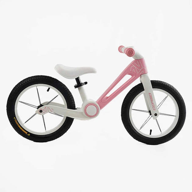 Беговел велобег CORSO складная нейлоновая рама надувные колеса 14 дюймов Розовый (NL-96022) - изображение 4