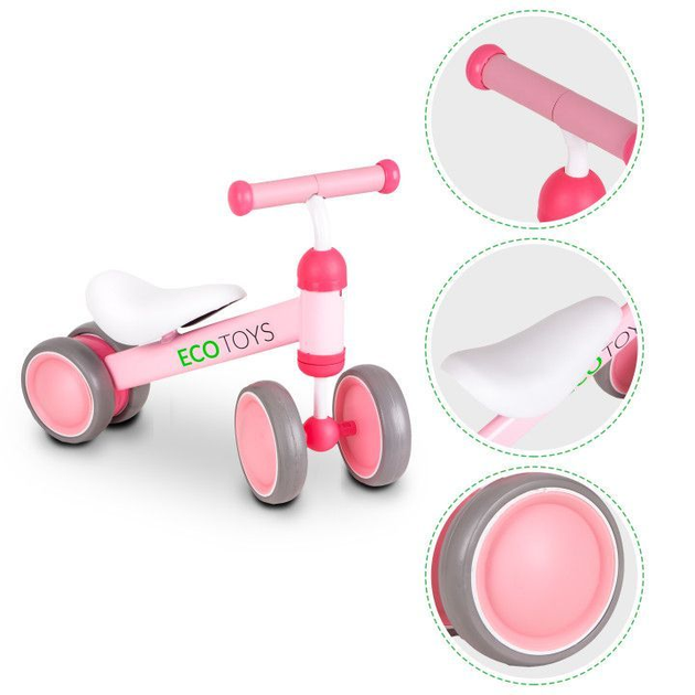 Rowerek treningowy EcoToys Mini JM-118 Różowy (5903089066460) - obraz 5