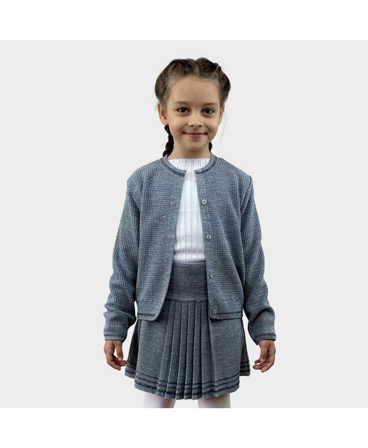 Дитяча в'язана кофта з люрексом ARTKNIT 140-146см Сірий (ak22475) 