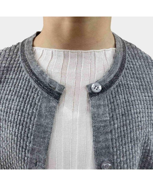 Дитяча в'язана кофта з люрексом ARTKNIT 140-146см Сірий (ak22475) 