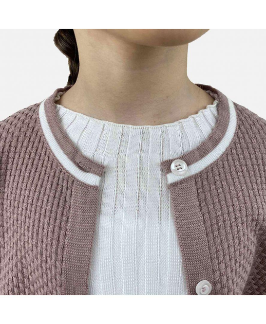 Дитяча в'язана кофта з люрексом ARTKNIT 116-122см Рожевий (ak22474) 
