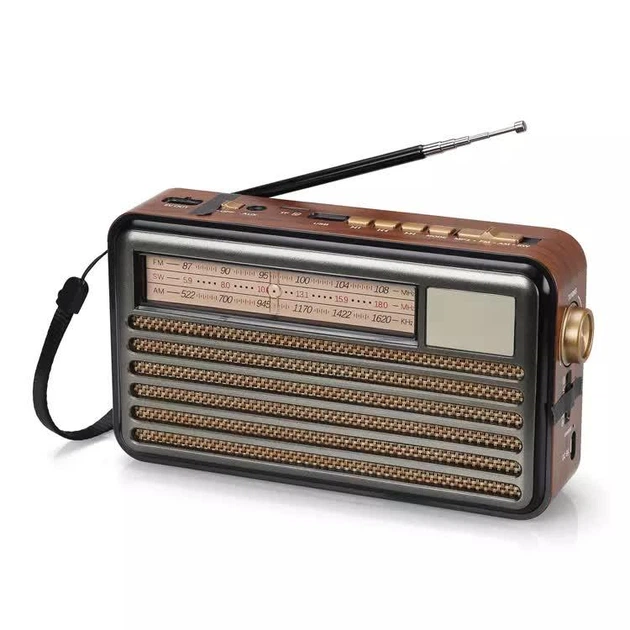 Радіоприймач Портативний FM радіо програвач з флешкою USB на акумуляторі з сонячною батареєю з ліхтариком з повербанком з Bluetooth Блютуз, Сірий - зображення 5