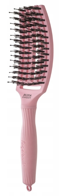 Щітка для волосся Olivia Garden Fingerbrush Combo Medium ніжно-рожева (5414343018458) - зображення 3