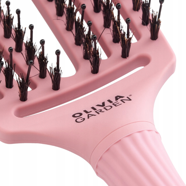 Щітка для волосся Olivia Garden Fingerbrush Combo Medium ніжно-рожева (5414343018458) - зображення 5