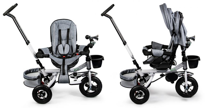 Триколісний велосипед EcoToys Delux 360° JM-068-17 Сірий (5903089063324) - зображення 11