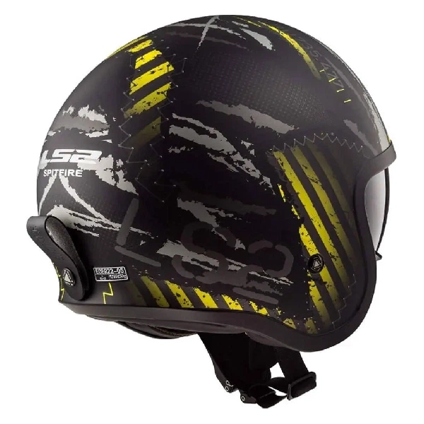Мотошолом LS2 OF599 Spitfire Garage Matt Black Yellow - S - зображення 3