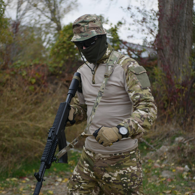Двухточечный оружейный ремень с QD антабками M-lok и быстрой регулировкой Multicam USA - изображение 6