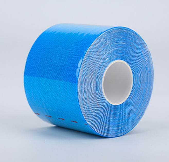 Кінезіо тейп для обличчя та тіла Kinesio tape, розмір 2,5см*5м, блакитний (LS-KT-03-2_5) - зображення 2