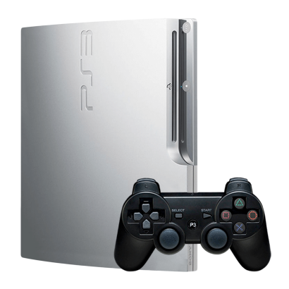 Набор Консоль Sony PlayStation 3 Slim 500GB Silver Б/У + Геймпад Беспроводной RMC Black - Фото 1 Набор Консоль Sony PlayStation 3 Slim 500GB Silver Б/У + Геймпад Беспроводной RMC Black - изображение 1