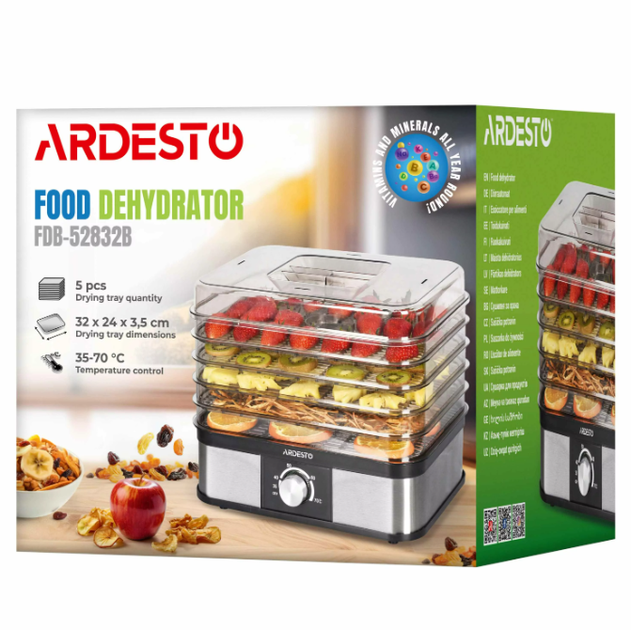 Сушка для овощей и фруктов Ardesto FDB-52832B - изображение 3