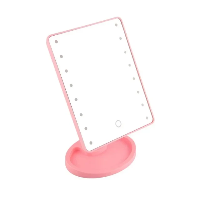 Косметичне дзеркало Magic MakeUp Mirror з підсвічуванням 16 світлодіодів Рожеве 5308 - зображення 5
