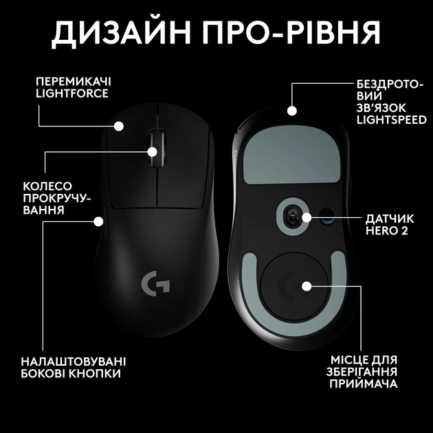 Мышь Logitech G Pro X Superlight 2 Dex Wireless Black (910-007357