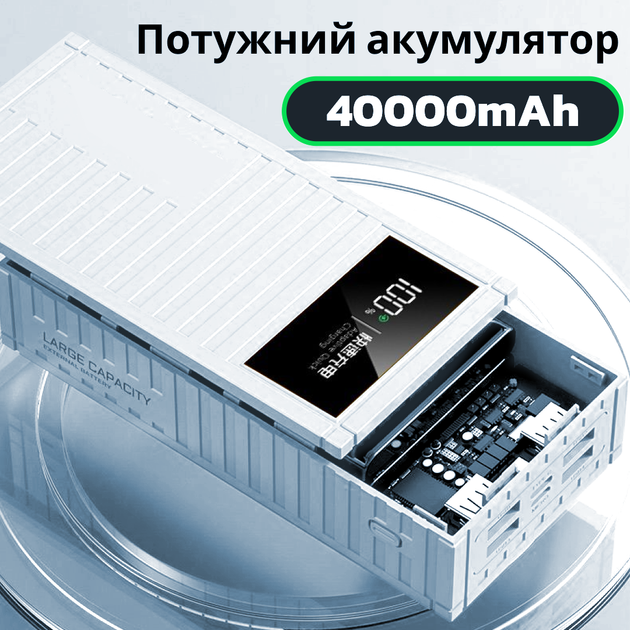 УМБ Andowl Q-CD4000 40000 mAh QC3.0 PD30W White (1050-45b) - зображення 8