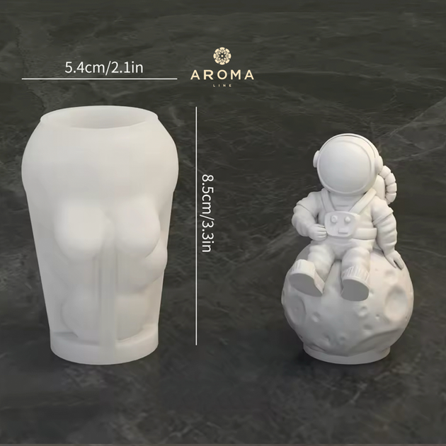 Форма для свічки 3D "Космонавт на астероїді " 8,5 см - изображение 2