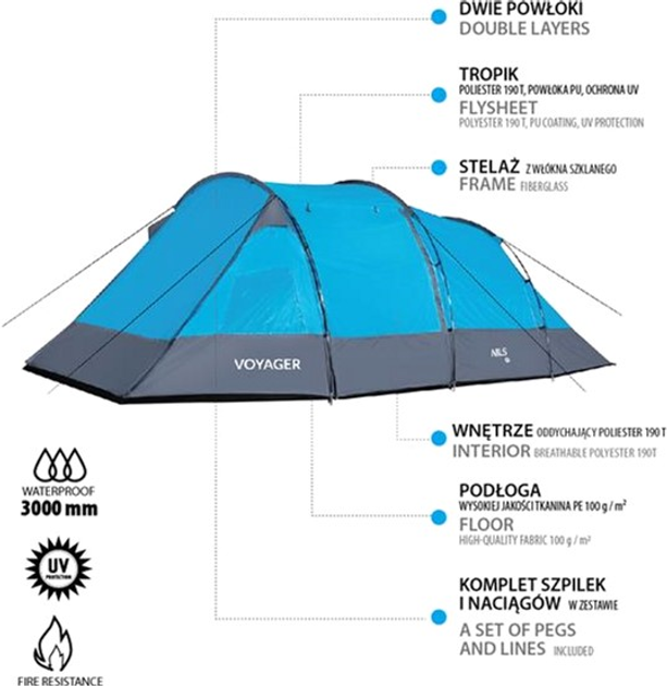 Namiot Nils Camp NC3027 kempingowy voyager (5907695523218) (955555910306677) - Outlet - obraz 9