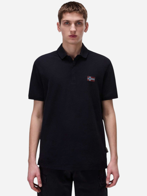Koszulka polo męska Napapijri Ebea 2 NP0A4HPY0411 XL Czarna (198265078145) - obraz 1