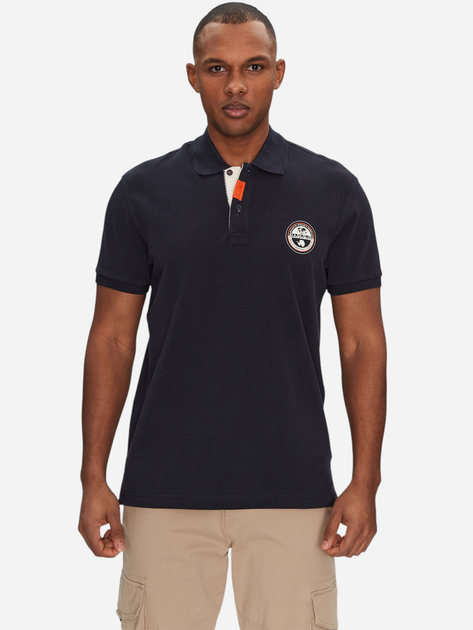Koszulka polo męska Napapijri E-Clanis SS NP0A4ID31761 2XL Granatowa (198265116229) - obraz 1