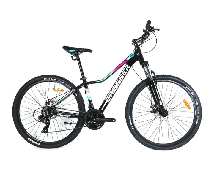 Велосипед гірський алюмінієвий Crosser Girl XC-100 24" рама 13 дюймів Чорно-бірюзовий для дівчаток підлітковий - Фото 2 Велосипед гірський алюмінієвий Crosser Girl XC-100 24" рама 13 дюймів Чорно-бірюзовий для дівчаток підлітковий - зображення 2