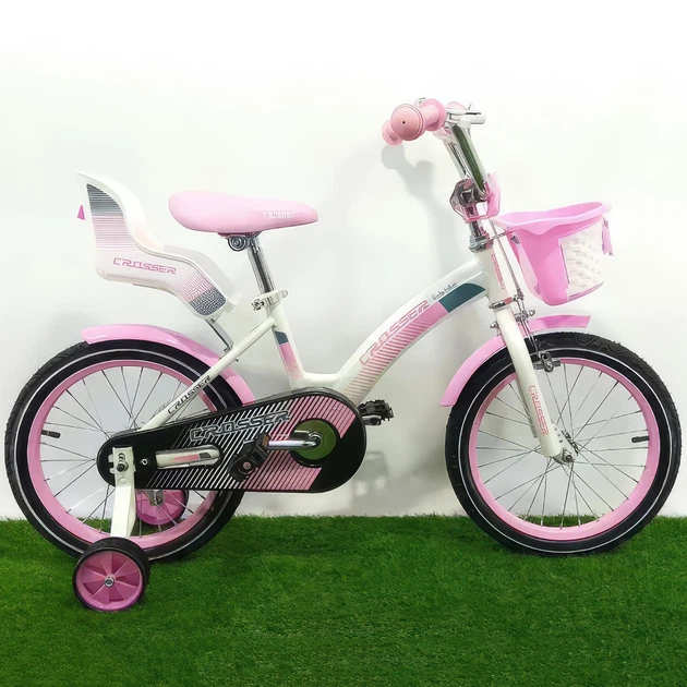 Детский велосипед с багажником для куклы и корзиной Crosser Kids Bike 20" Розовый - изображение 5