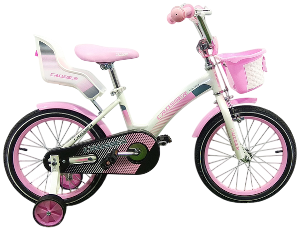 Дитячий велосипед з кошиком та сидінням для ляльки Crosser Kids Bike 16" Рожевий - зображення 3