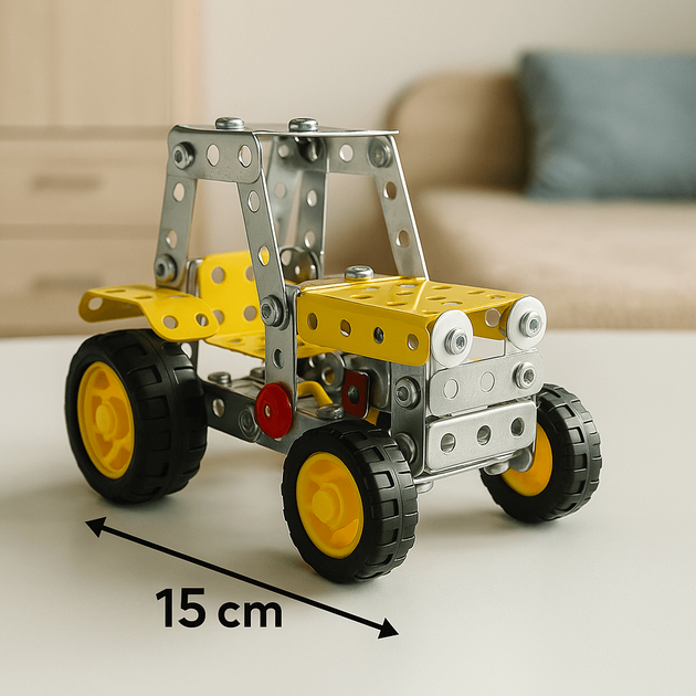 Металлический конструктор Technok Toys "Строительная техника", 289 деталей, в чемодане (арт. 3879) - Фото 6 Металлический конструктор Technok Toys "Строительная техника", 289 деталей, в чемодане (арт. 3879) - изображение 6