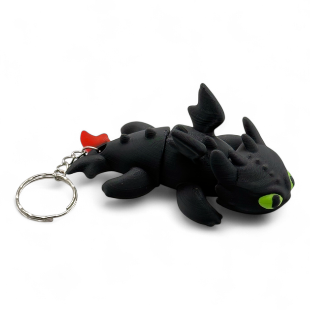 Игрушка-брелок Беззубик Toothless (Как укротить дракона) Черный [FDM-печать] - изображение 4