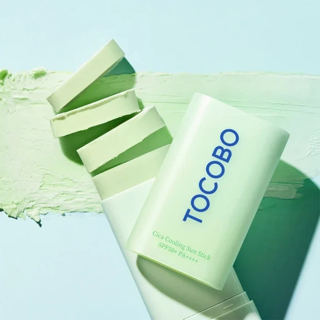 Солнцезащитный стик для чувствительной и проблемной кожи с центеллой TOCOBO Cica Cooling Sun Stick SPF50+ РА++ - изображение 2