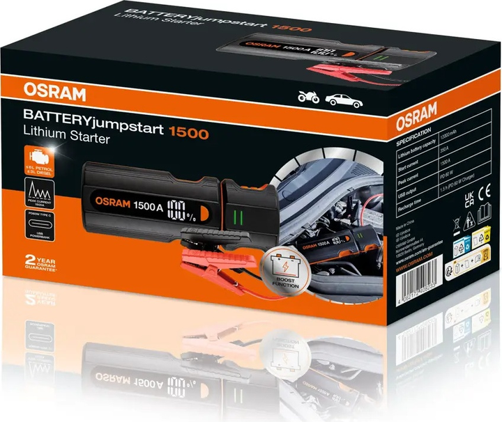 Urządzenie rozruchowe OSRAM BATTERYstart 1500 OJS030 (4062172408233) - obraz 3