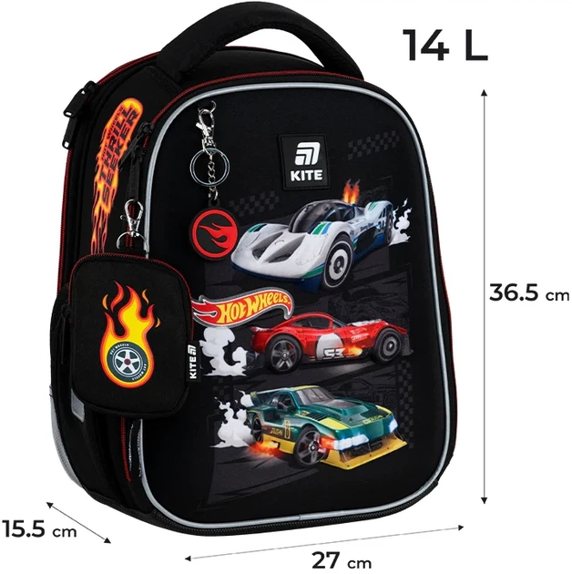 Шкільний набір Kite Education Hot Wheels 3 предмети (SET_HW25-555S) - зображення 3
