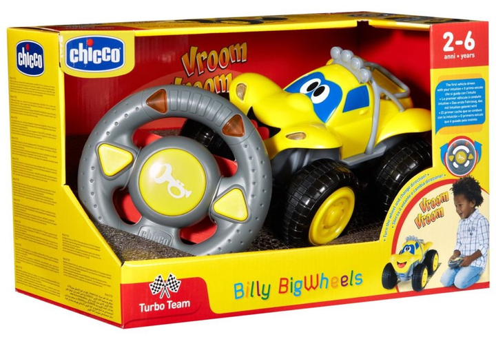 Zdalnie sterowany samochodzik z kierownicą Chicco Turbo Team BILLY Żółty (8003670841913) - obraz 2