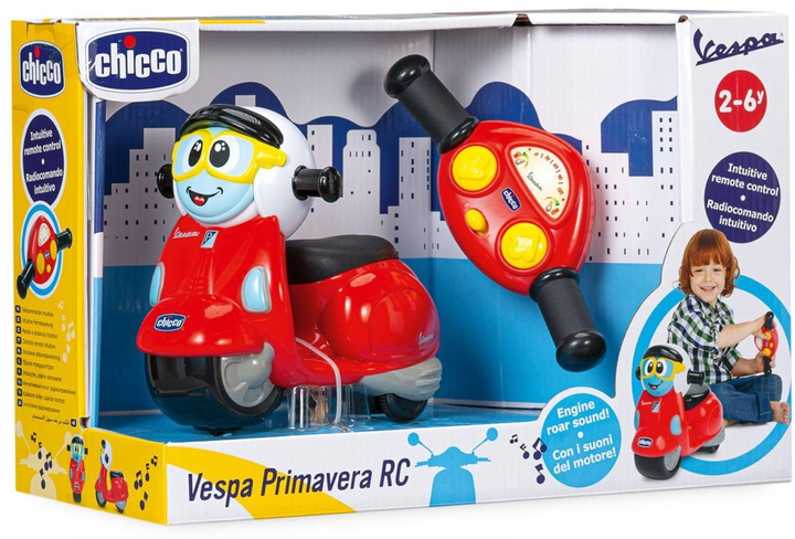 Zdalnie sterowany motocykl z kierownicą Chicco Vespa Primavera (8058664121113) - obraz 2