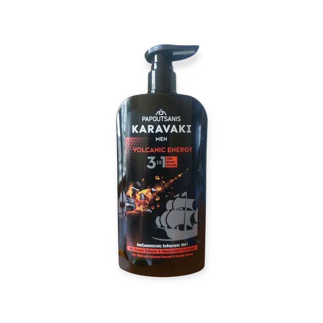 Гель для ванны и душа Papoutsanis Karavaki Volcanic Energy Men 550 мл - Фото 1 Гель для ванны и душа Papoutsanis Karavaki Volcanic Energy Men 550 мл - изображение 1