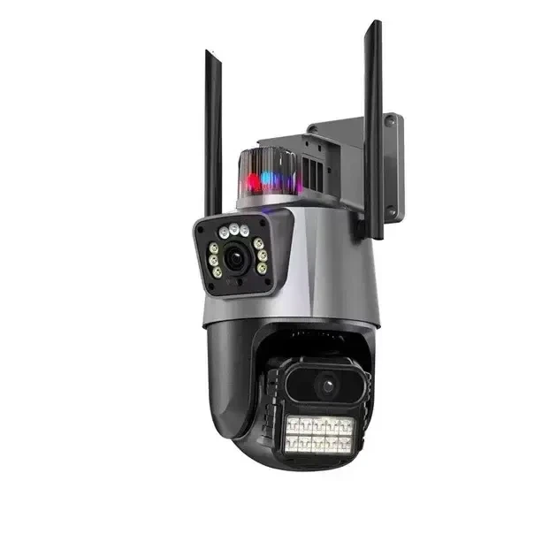 Уличная поворотная Wi-Fi камера TP18 Dual Lens Zoom — 6 Мп, двойной объектив, цветное ночное видение, IP66, сирена, зум - изображение 3