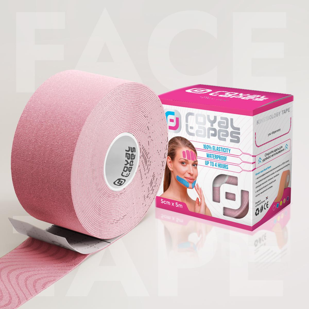 Тейп для обличчя Royal Tapes косметологічний face care Світло-рожевий - зображення 1