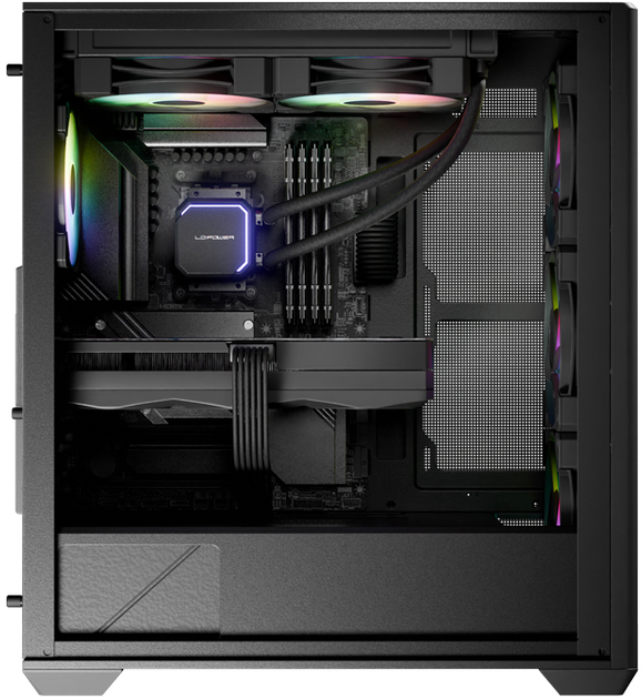 Obudowa LC-Power Gaming 811B Meshwork XL Dark Black (LC-811B-ON) - obraz 9