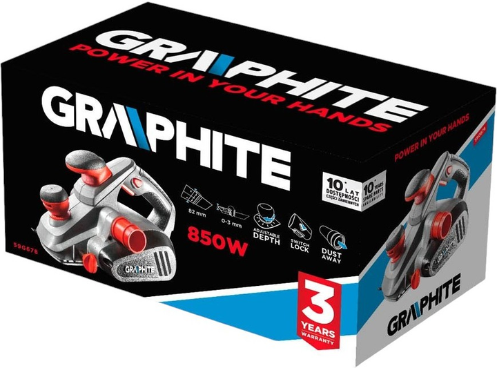 Електрорубанок Graphite 850 Вт 82 x 3 мм 59G678 (5902062596789) - зображення 9