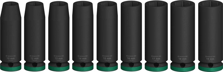 Набір ударних торцевих головок Bosch PRO Deep 9 шт 1/2" (2608003039) - зображення 2