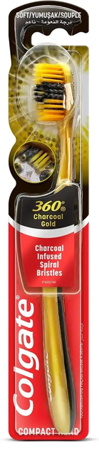 Щетка зубная Colgate 360 Древесный уголь Gold магкая щетина - изображение 7