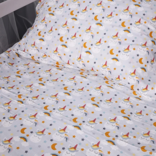Простирадло на гумці MirSon Фланель 018 Unicorn 140x200 см від Rozetka на платформі USKIDKA Акція на Простирадло на гумці MirSon Фланель 018 Unicorn 140x200 см від Rozetka