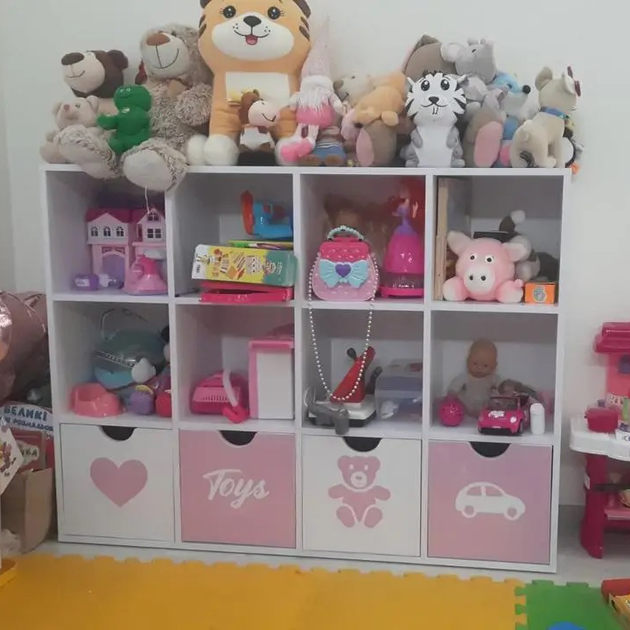 Стеллаж для игрушек и книг Gap Toys-pink 12 ячеек 97×128×30 см (СДSATP12) - Фото 1 Стеллаж для игрушек и книг Gap Toys-pink 12 ячеек 97×128×30 см (СДSATP12) - изображение 1