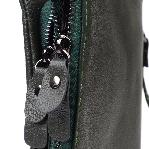 Удобный кошелек для женщин с кистевым ремнем из натуральной кожи ST Leather bg231fash04 Зеленый - изображение 11