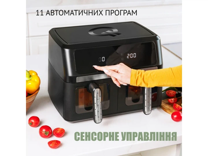 Мультипіч (аерофритюрниця) QUIN Air Fryer Dual Zone YJ-1102AV - Фото 5 Мультипіч (аерофритюрниця) QUIN Air Fryer Dual Zone YJ-1102AV - зображення 5