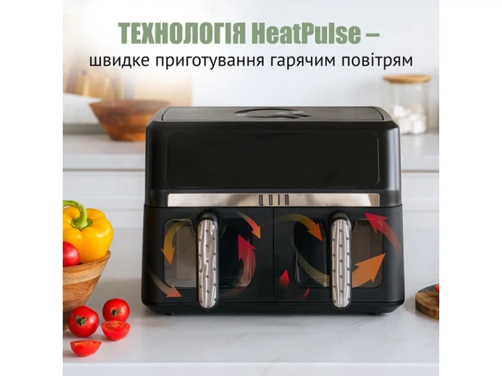 Мультипіч (аерофритюрниця) QUIN Air Fryer Dual Zone YJ-1102AV - Фото 6 Мультипіч (аерофритюрниця) QUIN Air Fryer Dual Zone YJ-1102AV - зображення 6