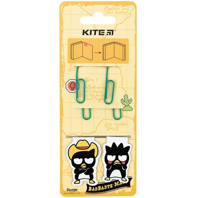 Набір магнітних закладок з фігурними скріпками Kite Bad Badtz-Maru HK24-495 - изображение 2