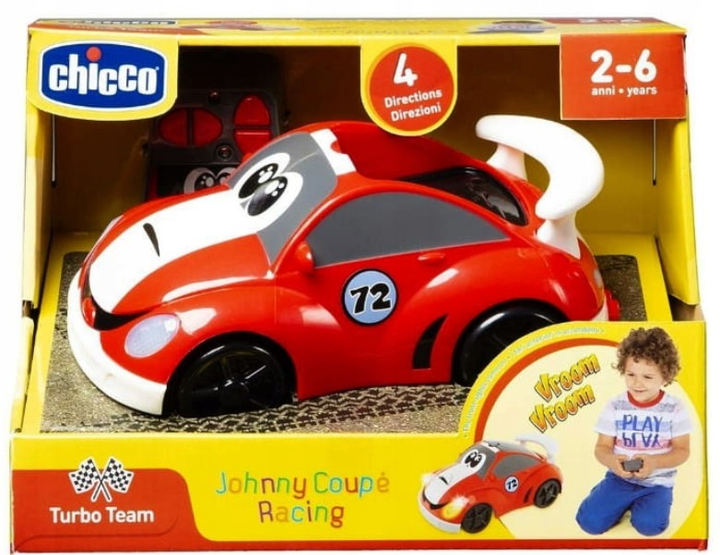 Машинка на радіокеруванні Chicco Turbo Team Johnny Coupe Racing Червона (8058664102907) - зображення 1