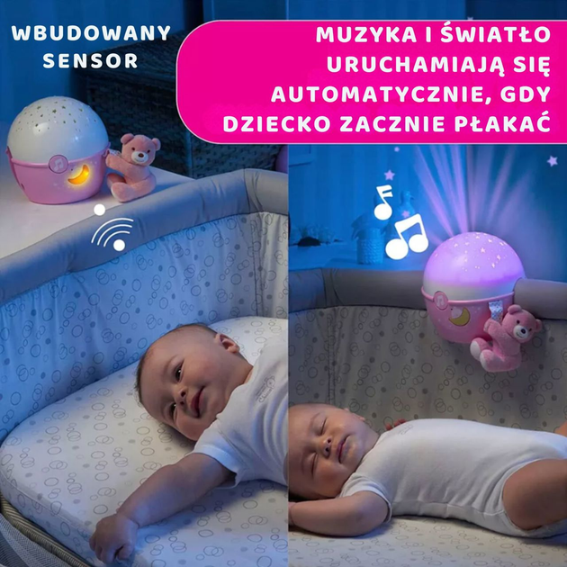 Нічник проектор зірочок Chicco First Dreams Next2Stars Рожевий (8058664062348) - зображення 11