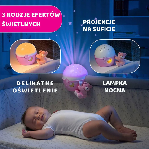 Нічник проектор зірочок Chicco First Dreams Next2Stars Рожевий (8058664062348) - зображення 12