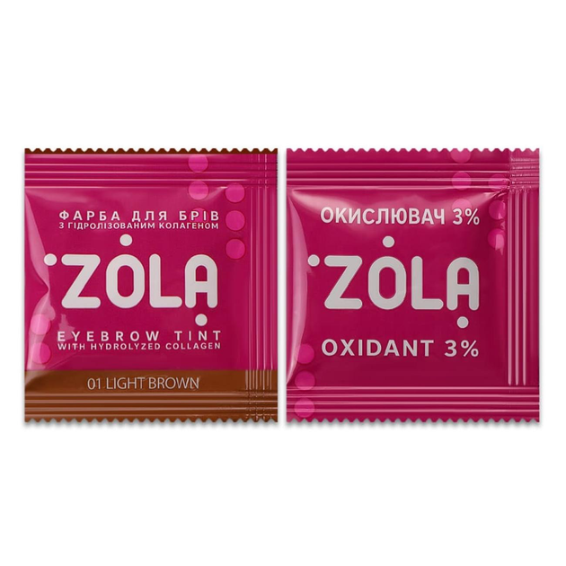 Набор красок для бровей с окислителем Oxidant 3% в саше Zola 10x5 мл - изображение 8