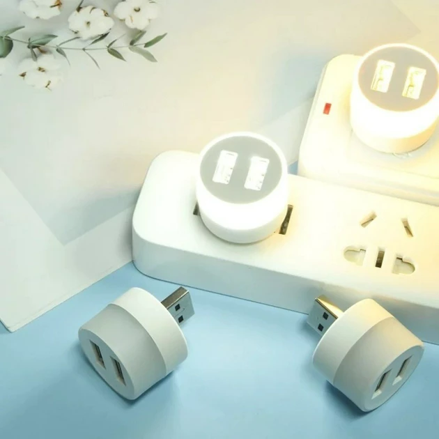 Маленький ночник с двумя USB разъемами 5В (холодный свет) - изображение 2
